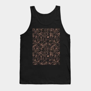 Bloomy flowers and barres Pattern Tank Top